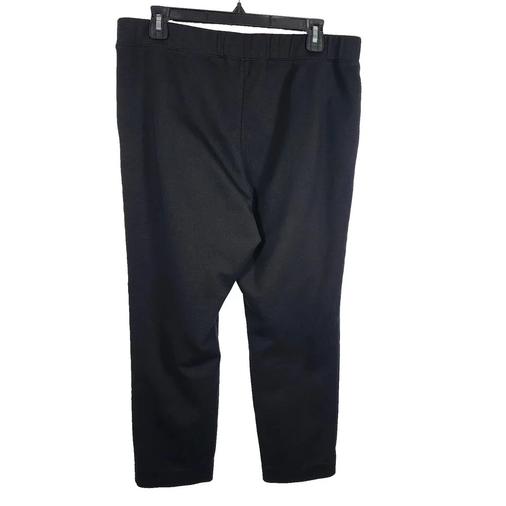 J. Crew Womens Pintuck Sweatpants Black Casual Pants Pull On Size Large Pockets
